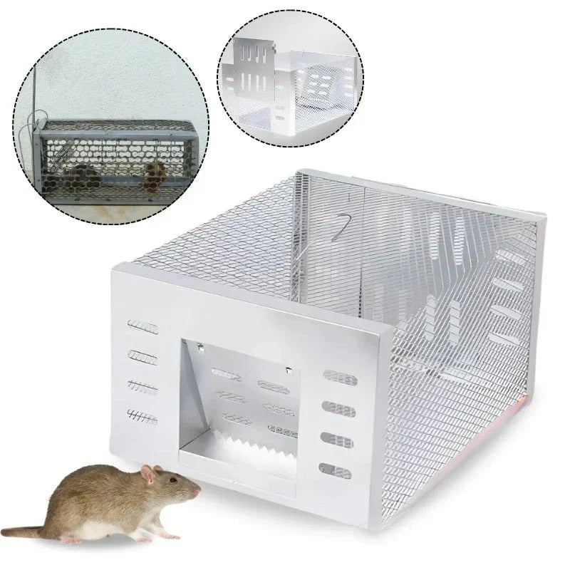 Continuous-Catch Rodent Cage Trap for Mice & Rats – Galvanized Steel Wire Mesh, Self-Resetting Entry Door, Multi-Capture Design for | Thomler