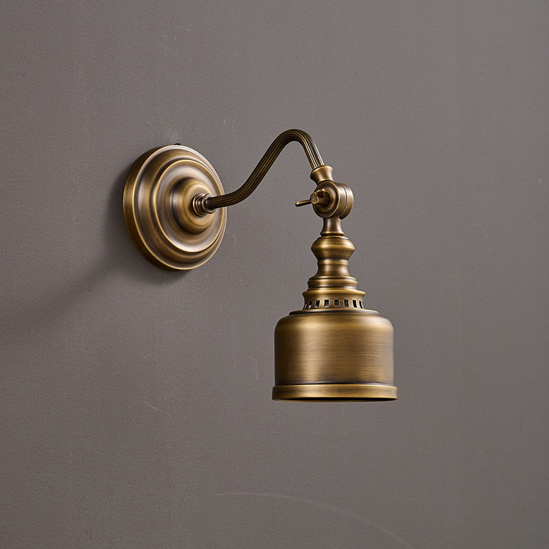 Adjustable Brass Wall Reading Light with Antique Finish – Flexible Sconce for Bedroom & Study | Thomler