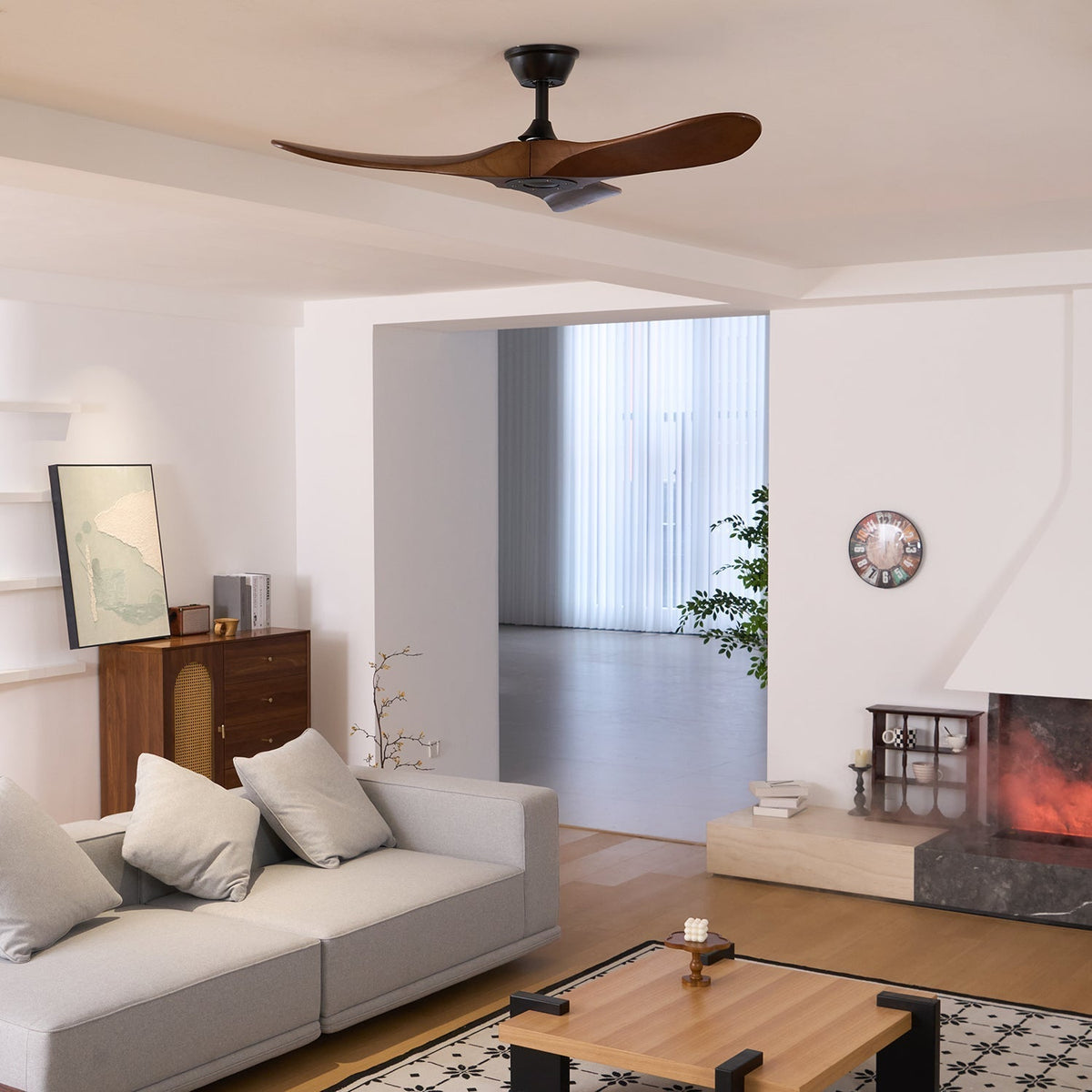Wooden Blade Ceiling Fan with Remote 42-52 Inch 6-Speed Reversible Indoor Cooling Fan Vintage Farmhouse Style for Bedroom Living Room | Thomler