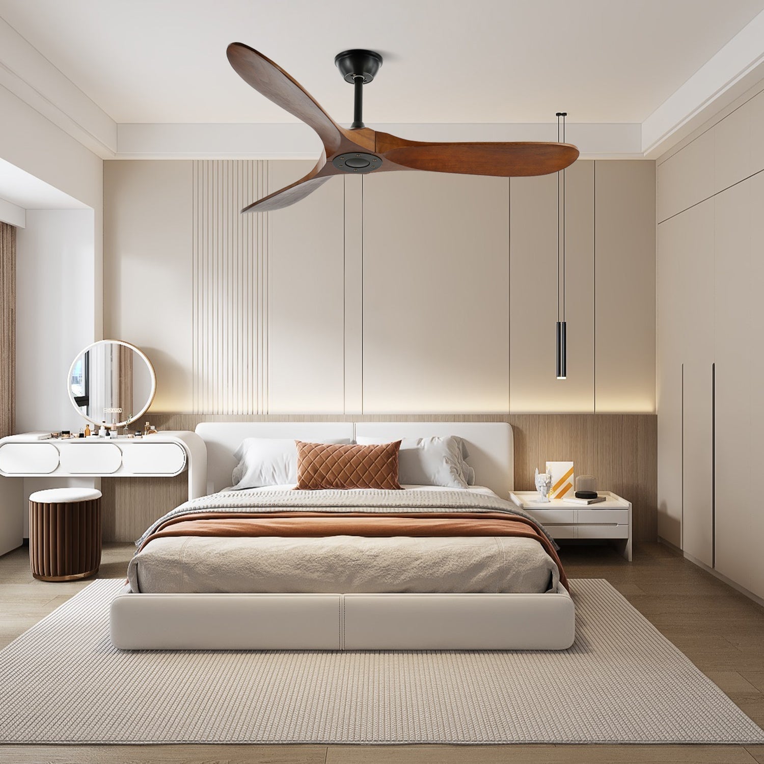Wooden Blade Ceiling Fan with Remote 42-52 Inch 6-Speed Reversible Indoor Cooling Fan Vintage Farmhouse Style for Bedroom Living Room | Thomler