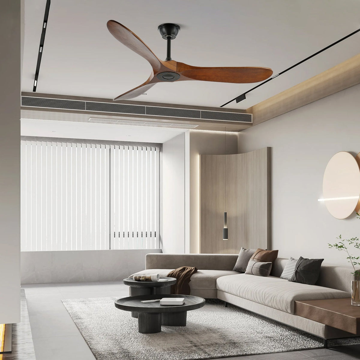 Wooden Blade Ceiling Fan with Remote 42-52 Inch 6-Speed Reversible Indoor Cooling Fan Vintage Farmhouse Style for Bedroom Living Room | Thomler