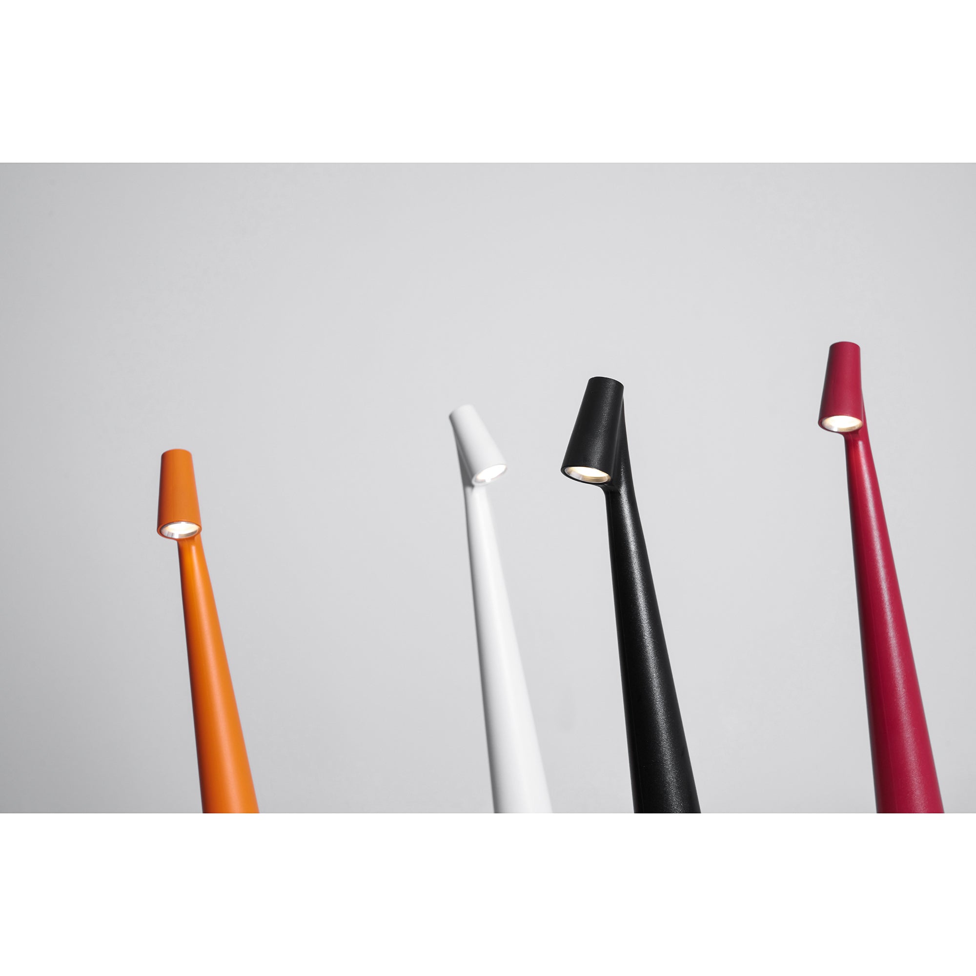Table Lamp Metal 17.7 in LED Rechargeable White Black Red Orange Desk Lighting | Thomler