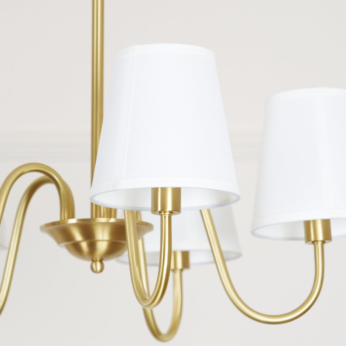 Classic Brass & Fabric Multi-Arm Hanging Fixture for Dining Room, Foyer & Living Space | Thomler