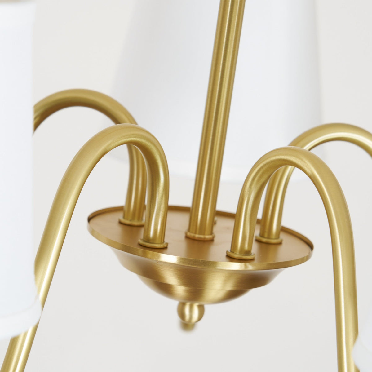 Classic Brass & Fabric Multi-Arm Hanging Fixture for Dining Room, Foyer & Living Space | Thomler