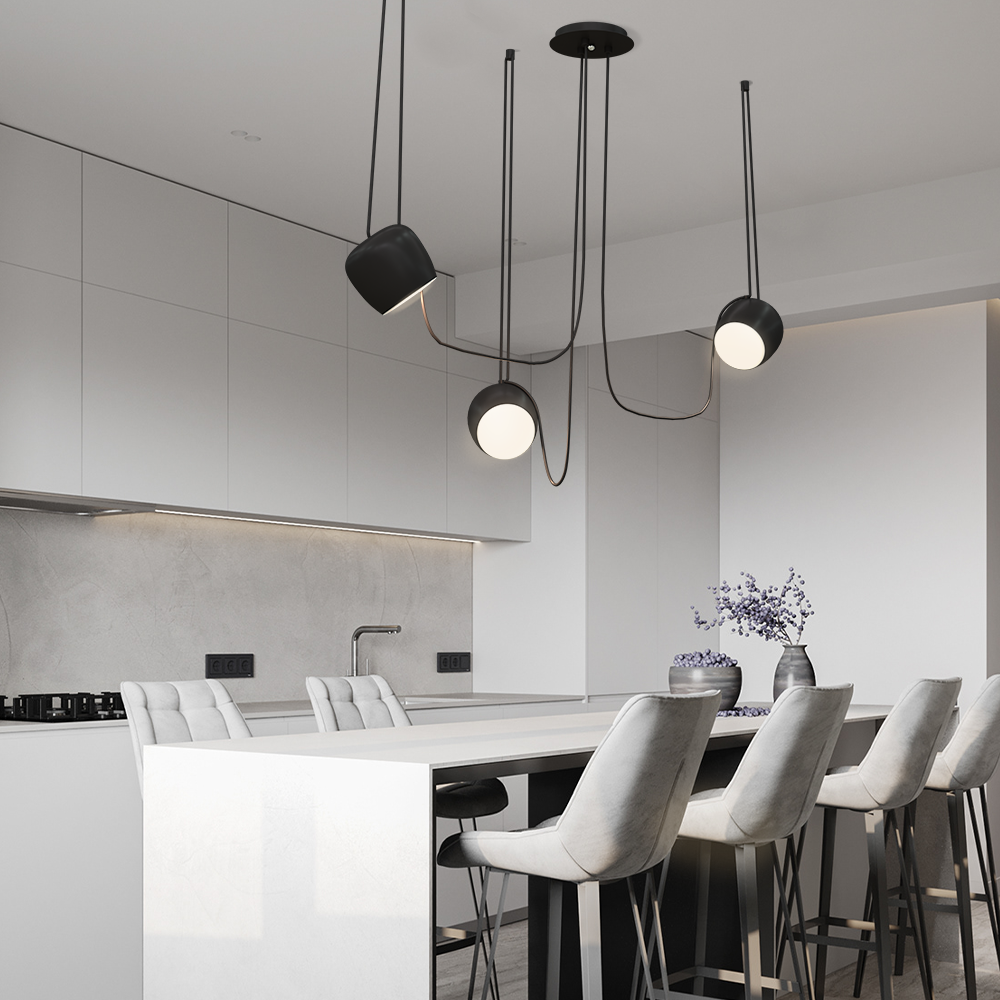 Pendant Light Aluminum 10W Dimmable 9.8 in Modern Living Room Kitchen Hanging Lamp Adjustable Cable Design | Thomler