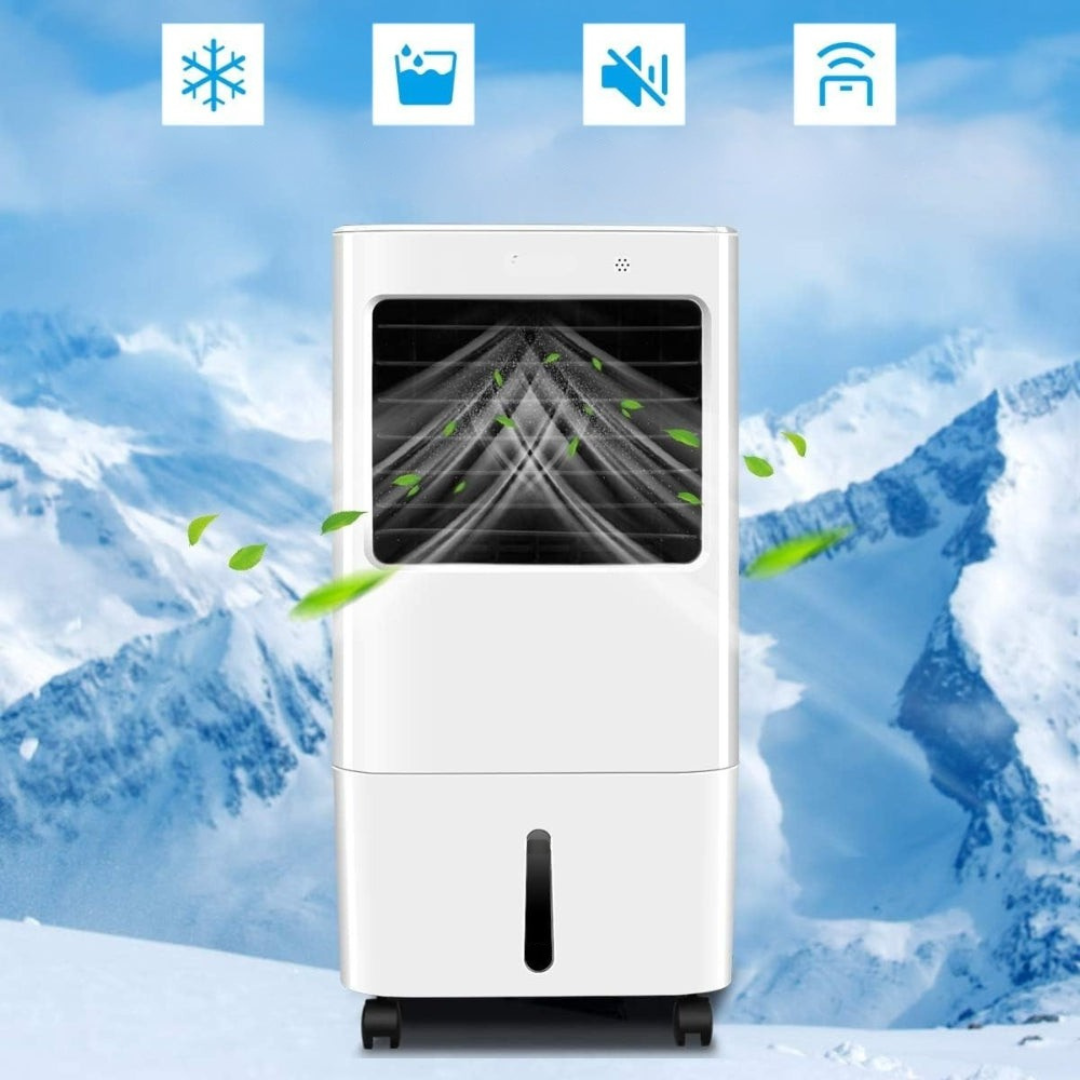 Evaporative Air Cooler with Remote & 2.6 Gal Water Tank – Tower Fan Humidifier for Bedroom Office Living Room | Thomler