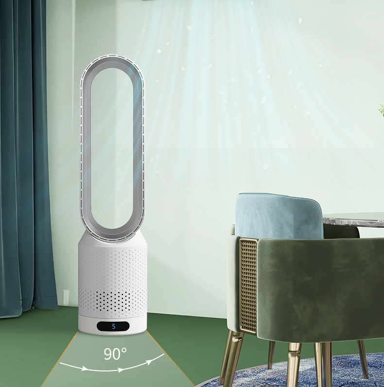 Tower Fan with Air Purifier & Ionizer – Bladeless Oscillating Cooling Fan with 8 Speeds for Bedroom, Office & Living Room | Thomler