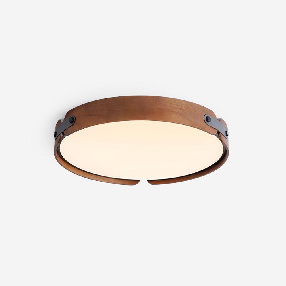 Ceiling Light Wood Integrated LED 16.5 in Remote Dimmable Bedroom Bathroom Wall Mount Fixture | Thomler