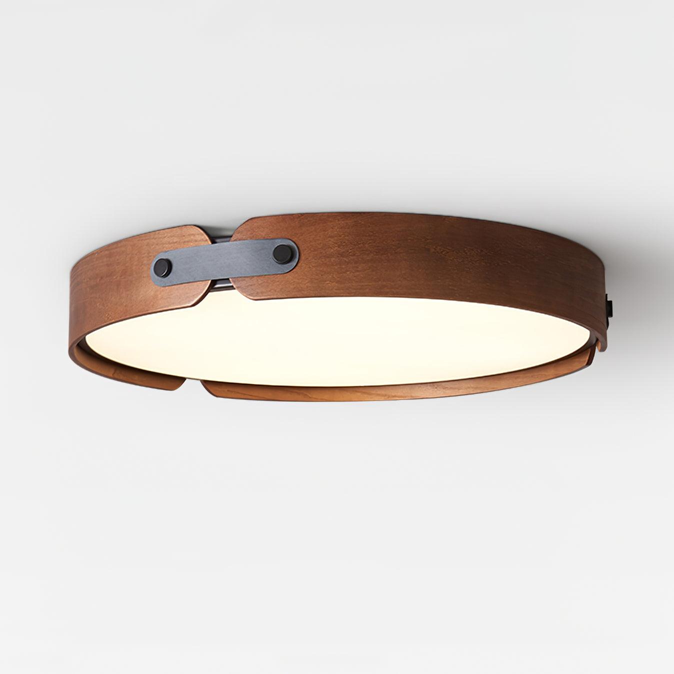 Ceiling Light Wood Integrated LED 16.5 in Remote Dimmable Bedroom Bathroom Wall Mount Fixture | Thomler