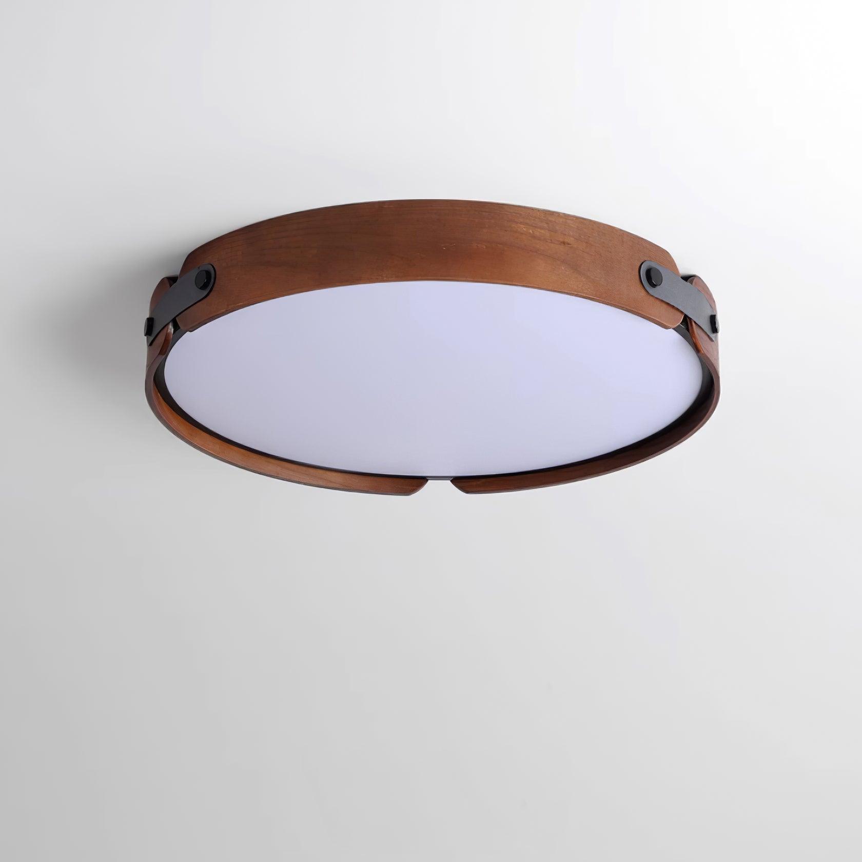Ceiling Light Wood Integrated LED 16.5 in Remote Dimmable Bedroom Bathroom Wall Mount Fixture | Thomler