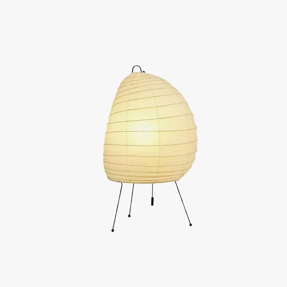 Table Lamp Rice Paper 10.2 in Sculptural White Bedroom Living Room Ambient Lighting Japandi Desk Light Soft Glow | Thomler