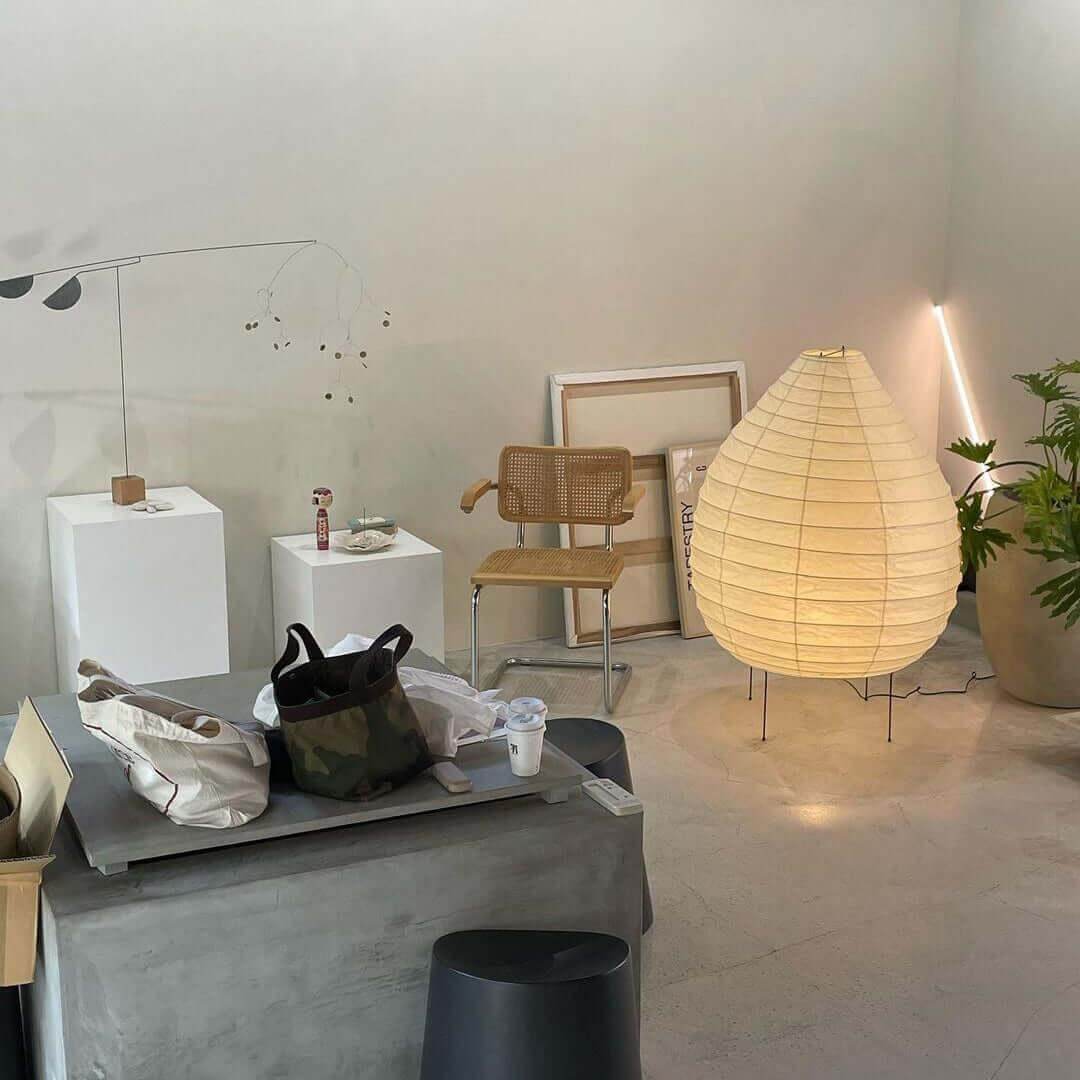 Table Lamp Rice Paper 24.4 in Warm Glow Bedroom Living Room Soft Ambient Lighting Minimalist Japanese Style Accent Light | Thomler