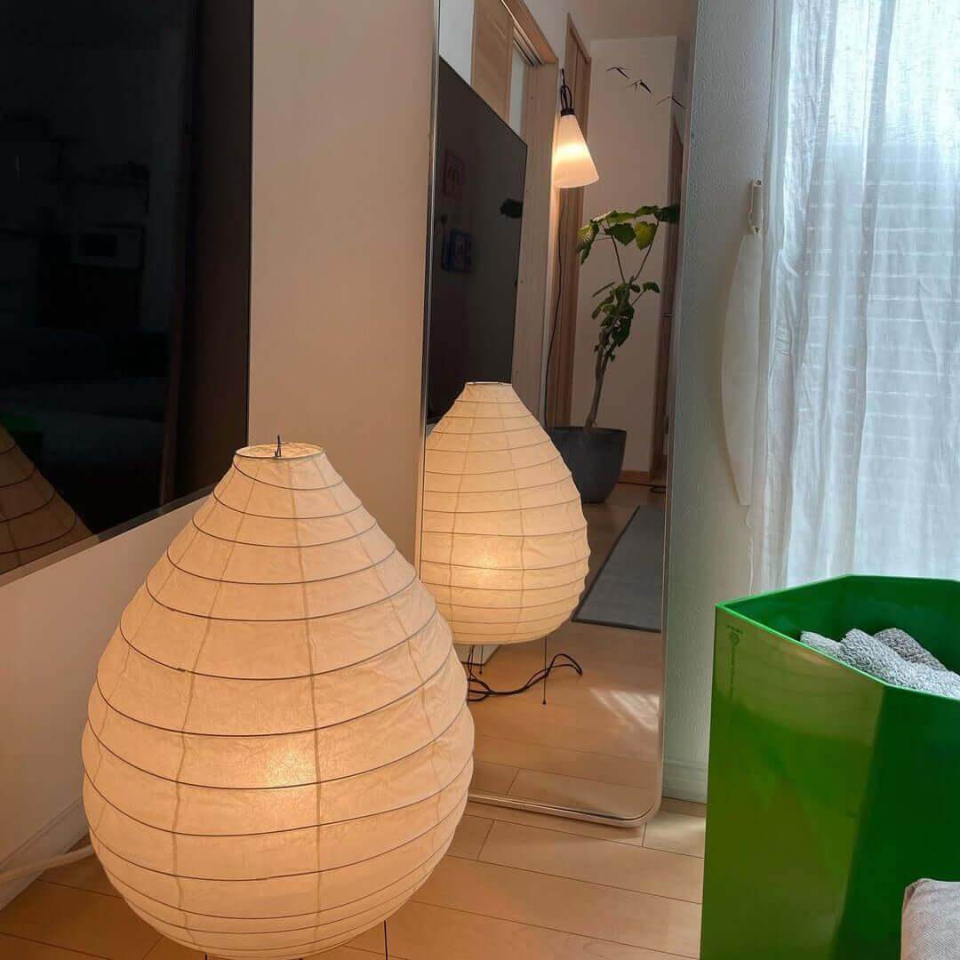 Table Lamp Rice Paper 24.4 in Warm Glow Bedroom Living Room Soft Ambient Lighting Minimalist Japanese Style Accent Light | Thomler