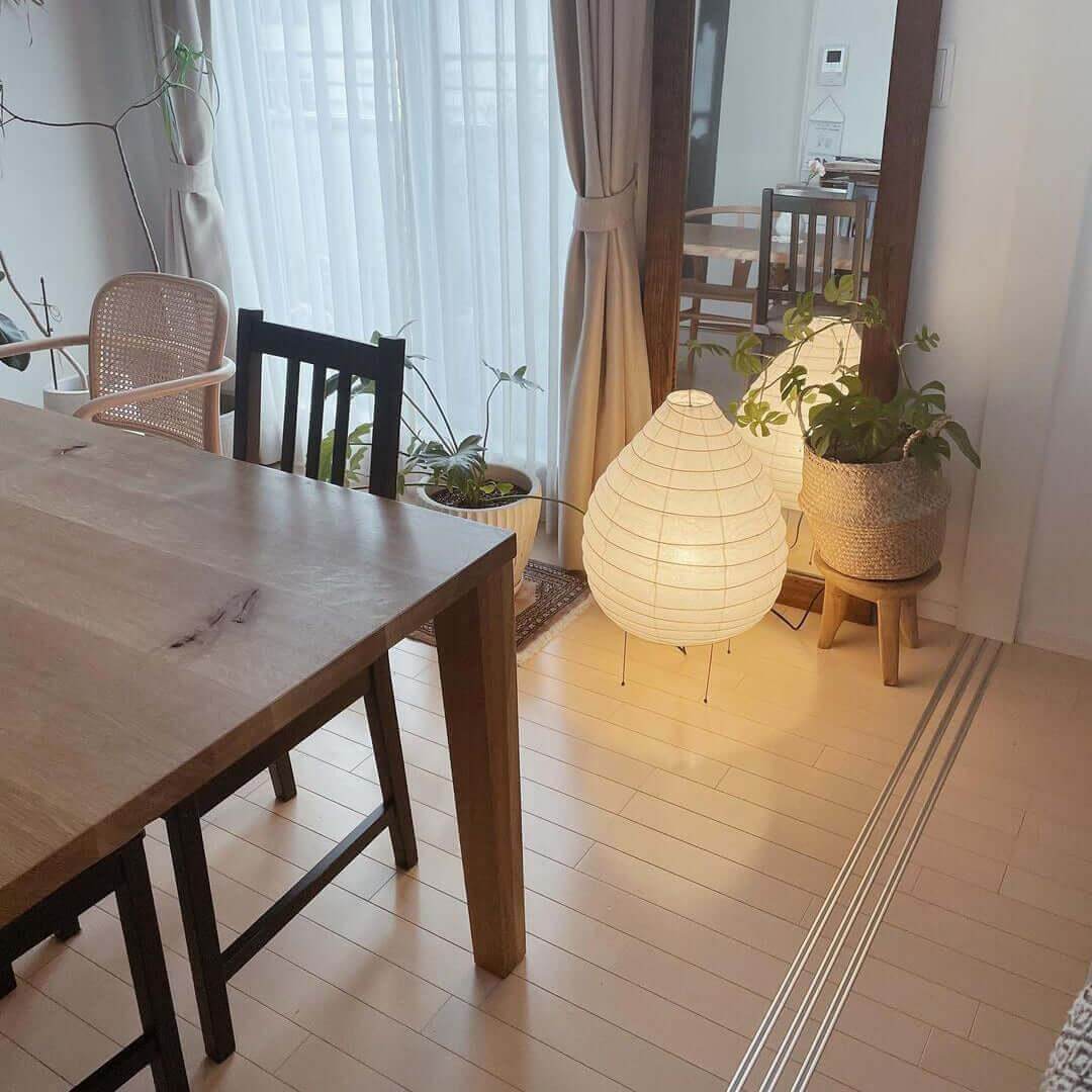 Table Lamp Rice Paper 24.4 in Warm Glow Bedroom Living Room Soft Ambient Lighting Minimalist Japanese Style Accent Light | Thomler