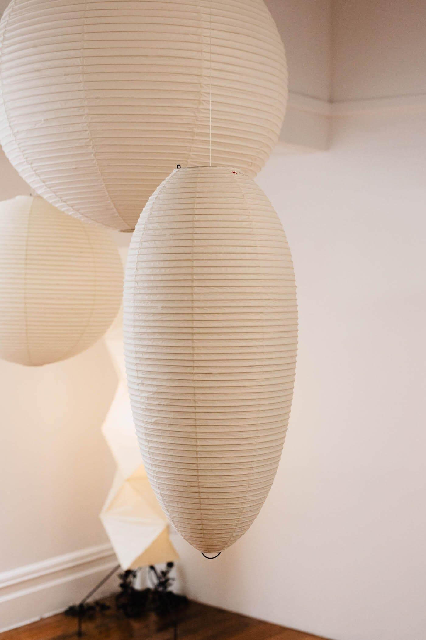 Pendant Light Paper Shade 11.4 in x 19.7 in Indoor Living Room Dining Room Warm Glow Decorative Lamp | Thomler