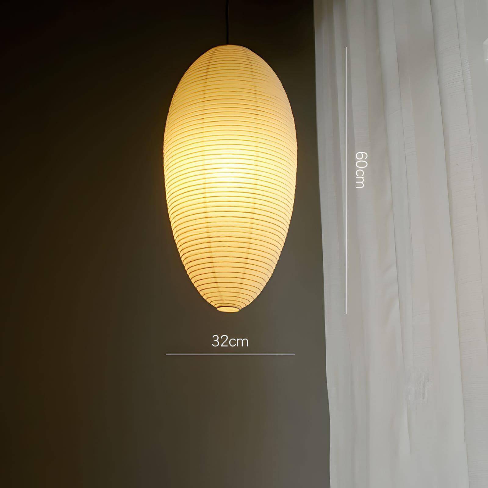 Pendant Light Paper Shade 11.4 in x 19.7 in Indoor Living Room Dining Room Warm Glow Decorative Lamp | Thomler