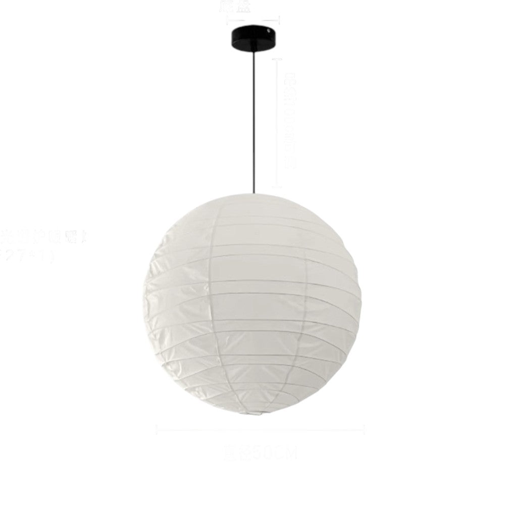 Pendant Light Rice Paper 55.0 cm White Bedroom Living Room Japandi Scandinavian Hanging Ceiling Light | Thomler