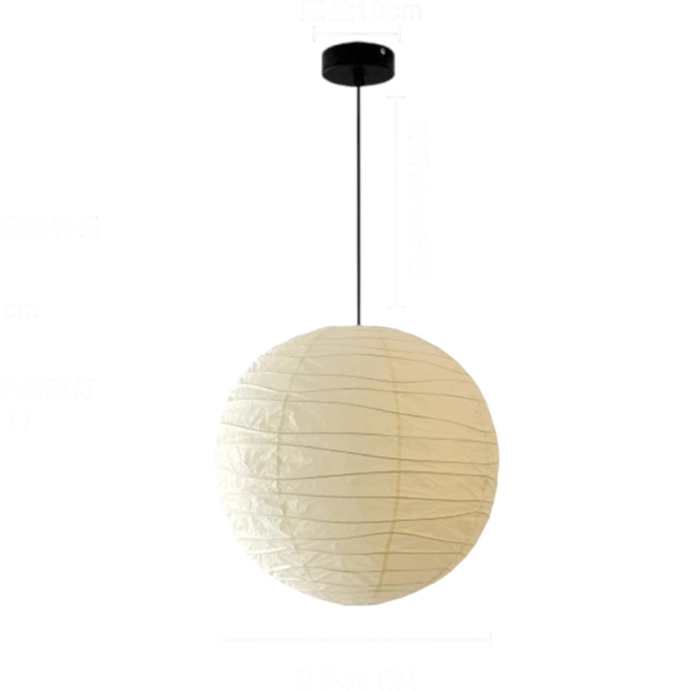 Pendant Light Rice Paper 55.0 cm White Bedroom Living Room Japandi Scandinavian Hanging Ceiling Light | Thomler