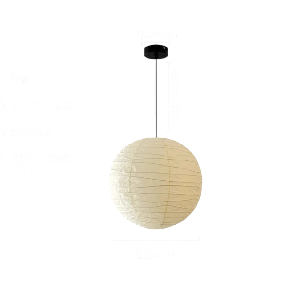 Pendant Light Rice Paper 55.0 cm White Bedroom Living Room Japandi Scandinavian Hanging Ceiling Light | Thomler
