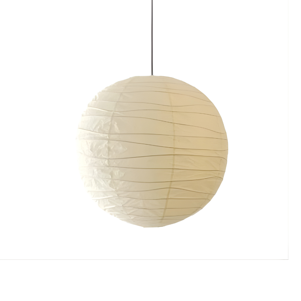 Pendant Light Rice Paper 55.0 cm White Bedroom Living Room Japandi Scandinavian Hanging Ceiling Light | Thomler
