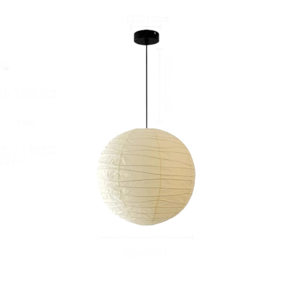 Pendant Light Rice Paper 55.0 cm White Bedroom Living Room Japandi Scandinavian Hanging Ceiling Light | Thomler