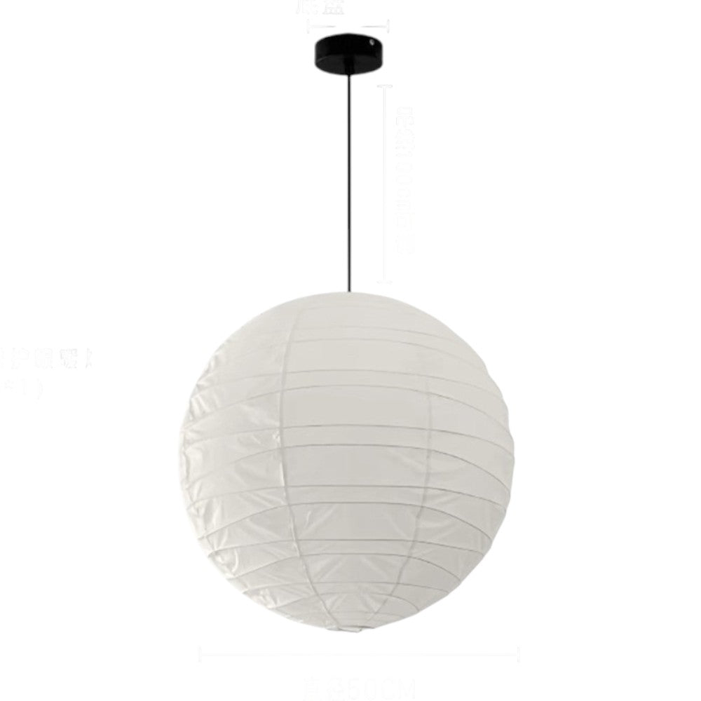 Pendant Light Rice Paper 55.0 cm White Bedroom Living Room Japandi Scandinavian Hanging Ceiling Light | Thomler