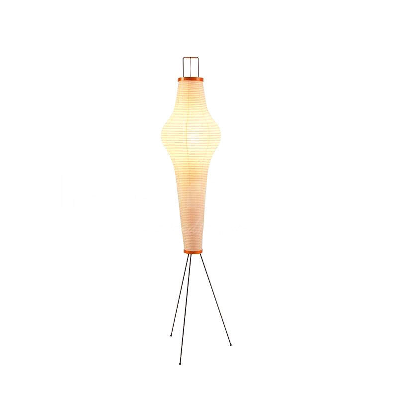 Floor Lamp Mulberry Paper Shade Ø 50.0 cm (19.7") White Living Room Bedroom Japandi Japanese Style Reading Light | Thomler