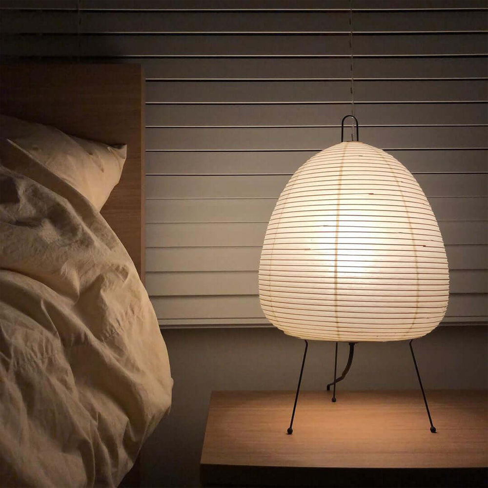 Table Lamp Rice Paper 16.9 in Indoor LED Bedroom Desk Nightstand Light | Thomler
