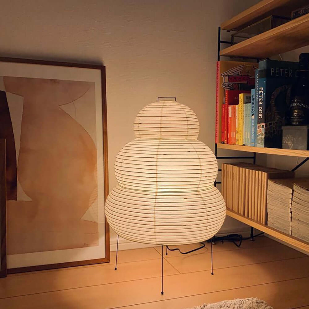 Table Lamp Rice Paper 16.9 in Indoor LED Bedroom Desk Nightstand Light | Thomler