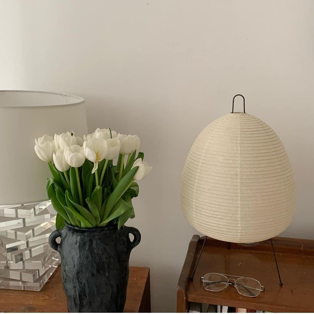 Table Lamp Mulberry Paper 16.9 in Indoor Soft Light White Decorative LED E26 E27 | Thomler