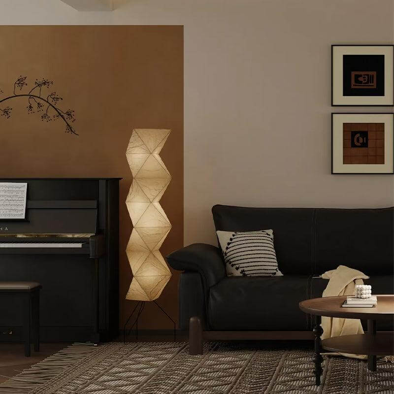 Floor Lamp Rice Paper Shade 74 in Soft Ambient Living Room Bedroom Lighting Japanese Style Standing Light | Thomler