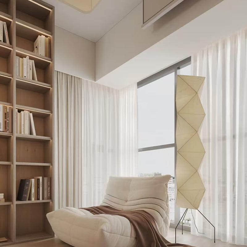 Floor Lamp Rice Paper Shade 74 in Soft Ambient Living Room Bedroom Lighting Japanese Style Standing Light | Thomler