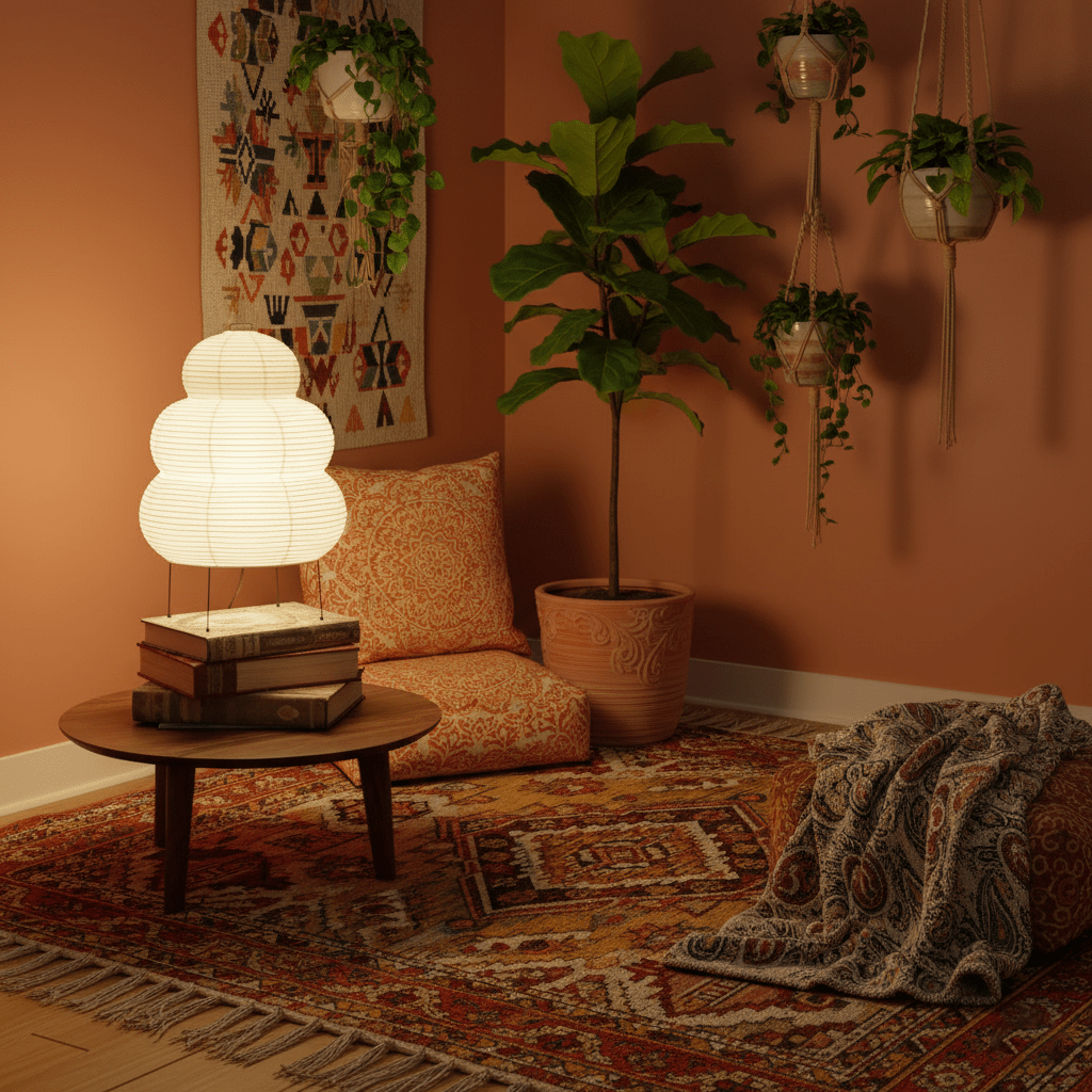 Table Lamp Rice Paper 16.9 in Indoor LED Bedroom Desk Nightstand Light | Thomler