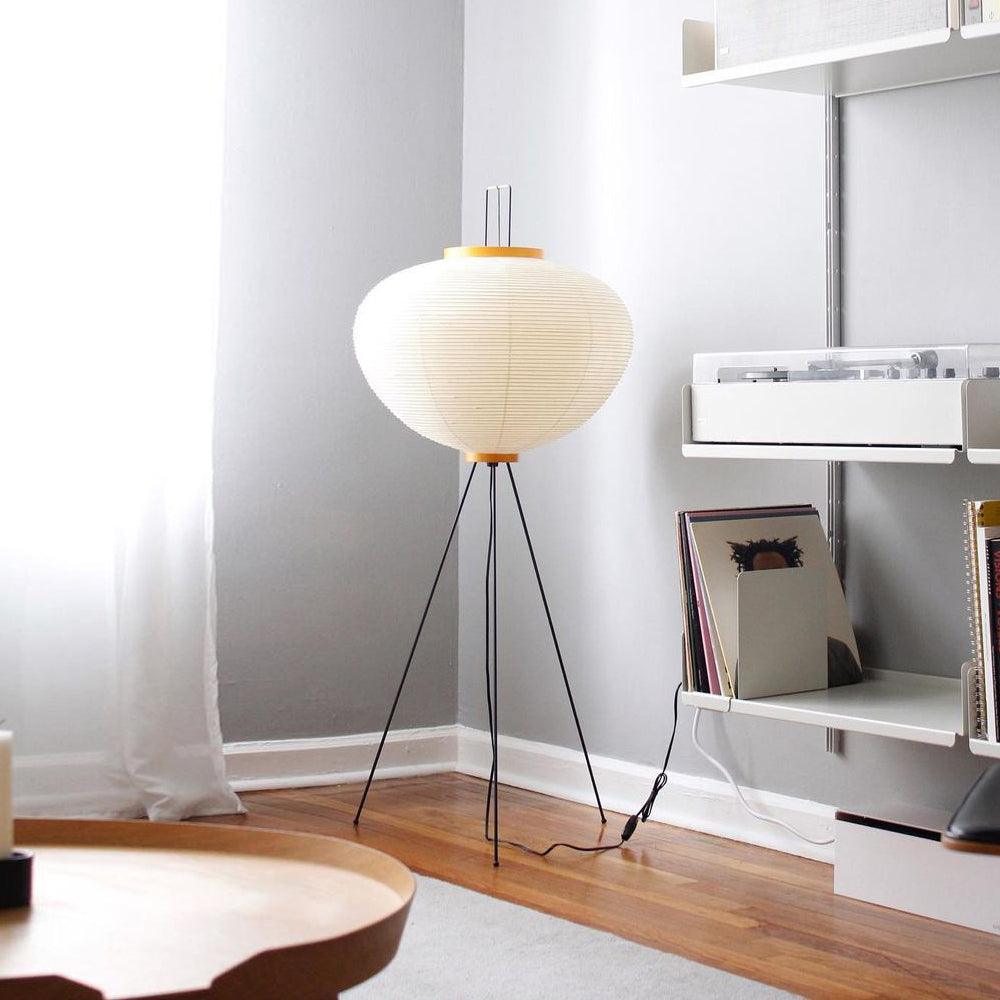 Akari Floor Lamp 47 in Mulberry Paper White Indoor Ambient Lighting Decorative Sculpture | Thomler