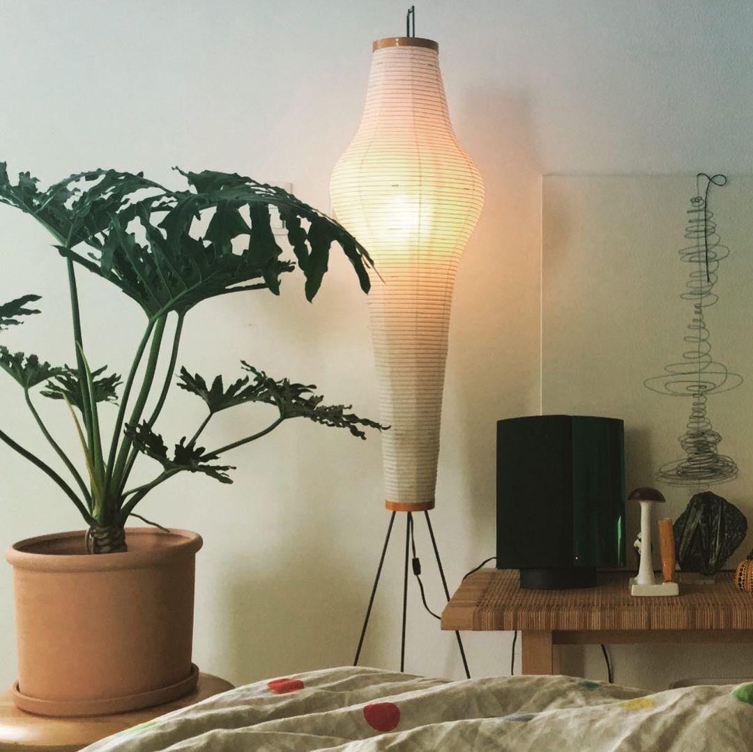 Akari Floor Lamp 47 in Mulberry Paper White Indoor Ambient Lighting Decorative Sculpture | Thomler