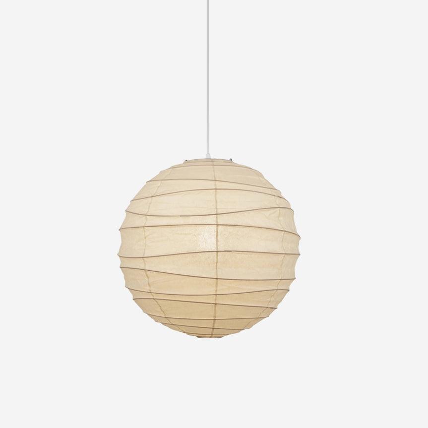 Pendant Light Japanese Washi Paper 17.7 in White Dining Room Living Room Hanging Ceiling Lamp Modern Minimalist Design | Thomler