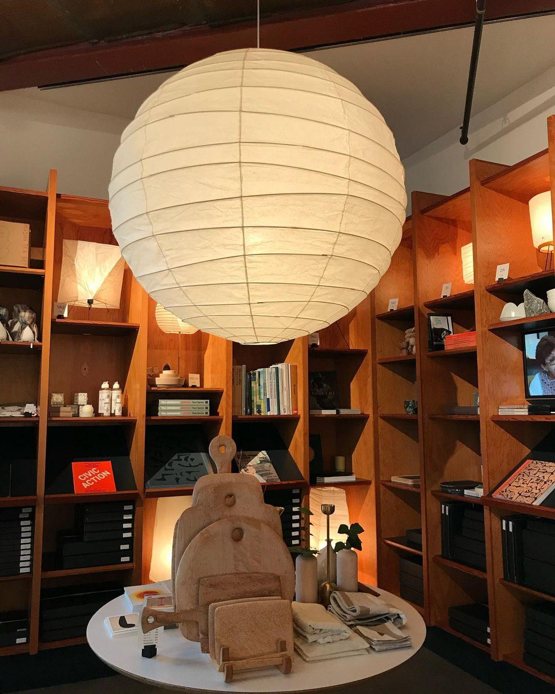 Pendant Light Japanese Washi Paper 17.7 in White Dining Room Living Room Hanging Ceiling Lamp Modern Minimalist Design | Thomler