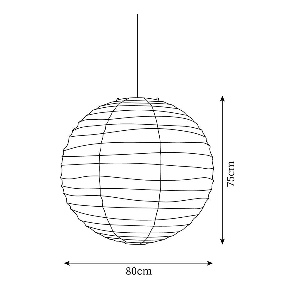 Pendant Light Japanese Washi Paper 17.7 in White Dining Room Living Room Hanging Ceiling Lamp Modern Minimalist Design | Thomler