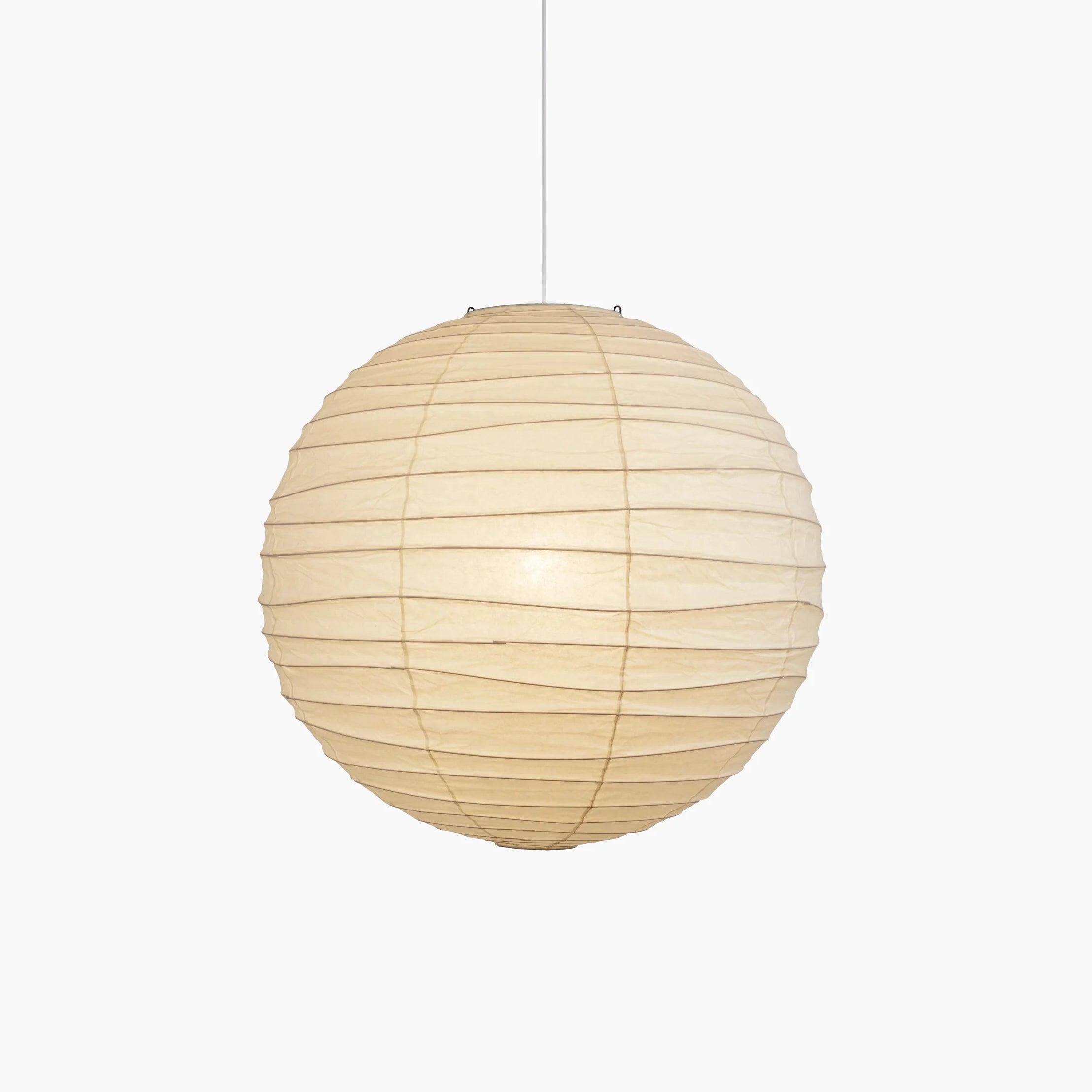 Pendant Light Japanese Washi Paper 17.7 in White Dining Room Living Room Hanging Ceiling Lamp Modern Minimalist Design | Thomler