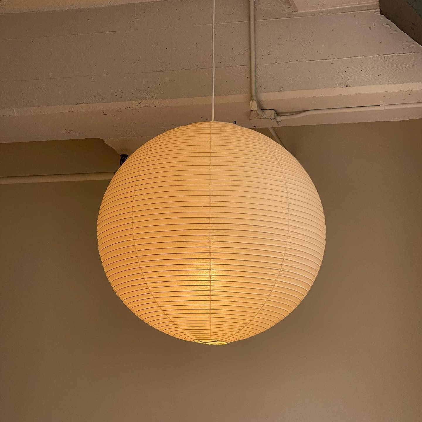 Pendant Light Paper Shade 23.6 in Adjustable Ceiling White Living Room Dining Room Modern Hanging Lamp | Thomler