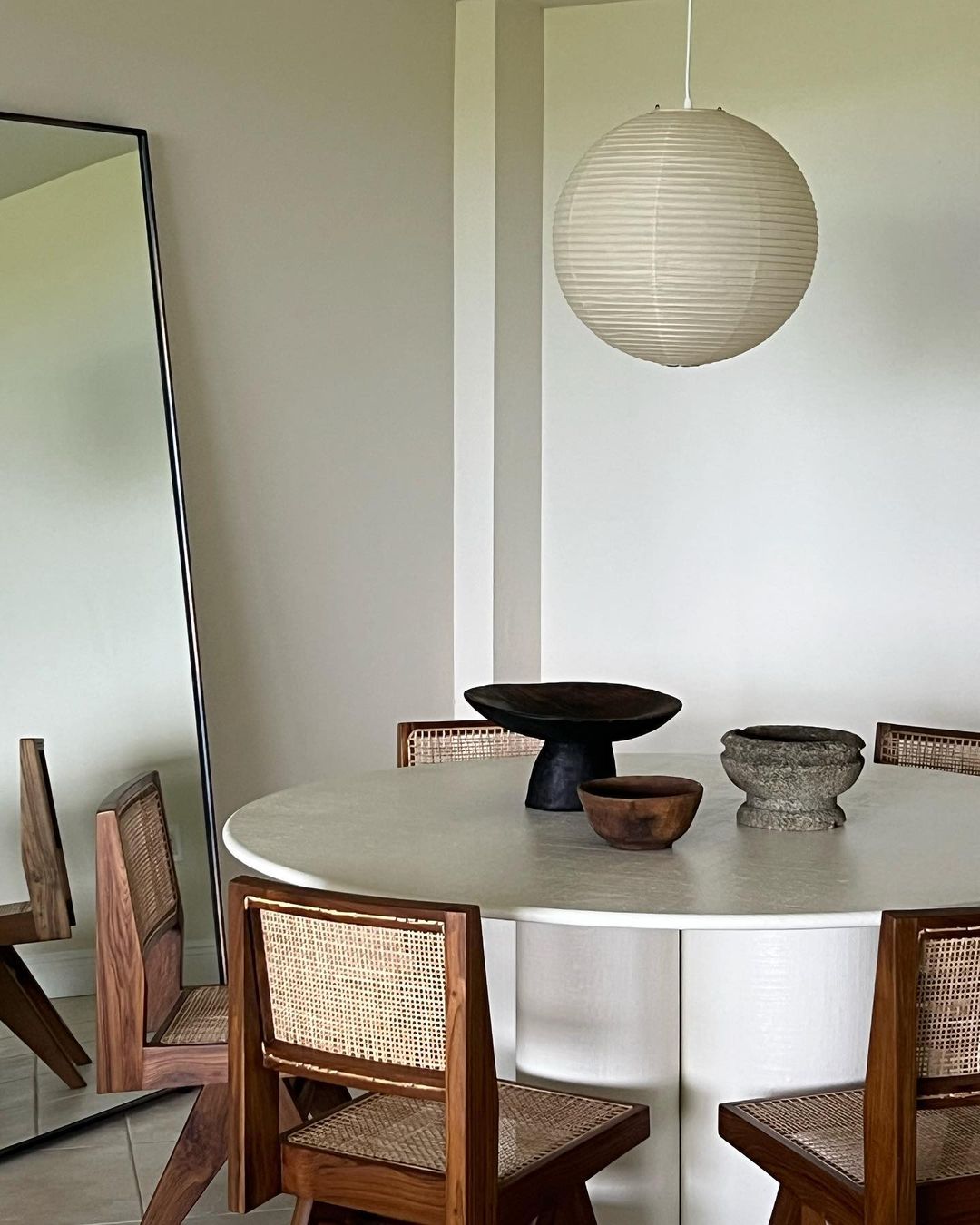 Pendant Light Paper Shade 23.6 in Adjustable Ceiling White Living Room Dining Room Modern Hanging Lamp | Thomler