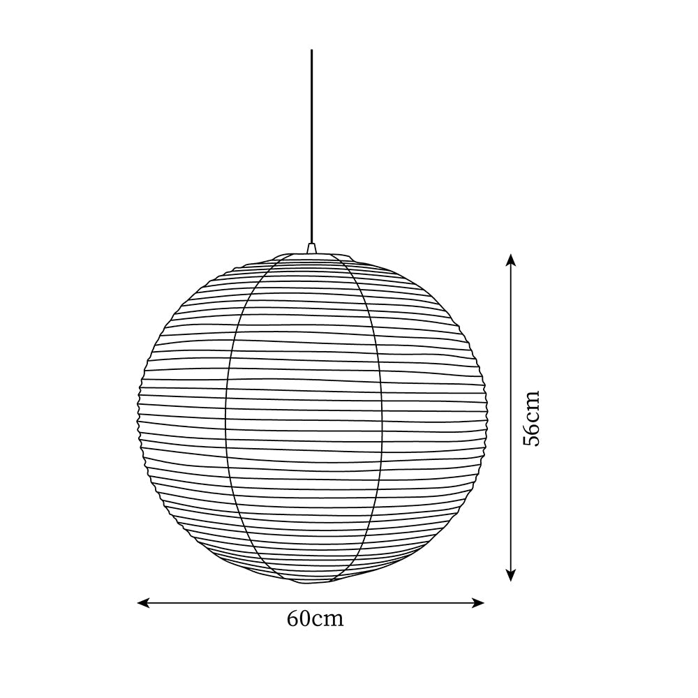 Pendant Light Paper Shade 23.6 in Adjustable Ceiling White Living Room Dining Room Modern Hanging Lamp | Thomler