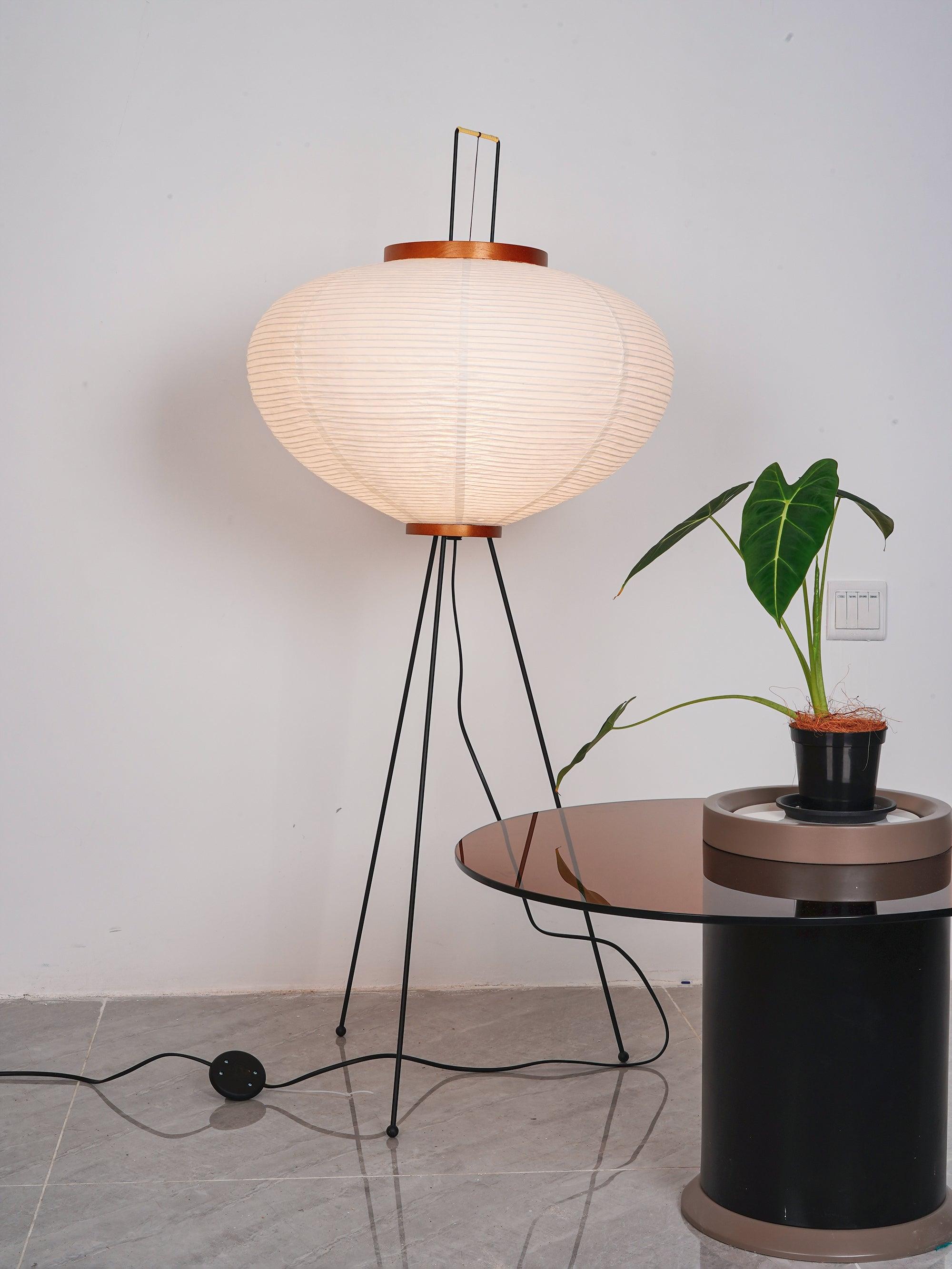 Akari Floor Lamp 47 in Mulberry Paper White Indoor Ambient Lighting Decorative Sculpture | Thomler