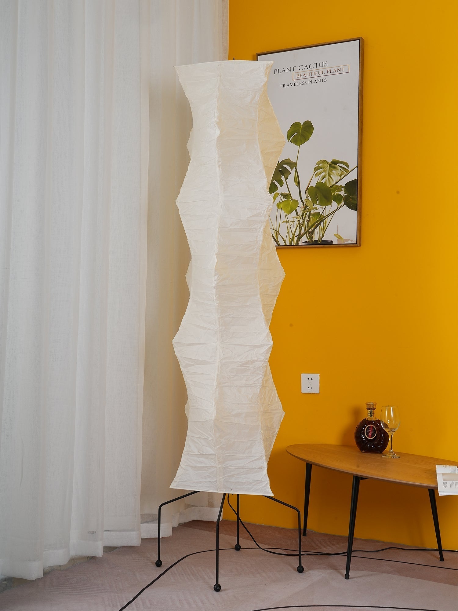 Akari Floor Lamp 47 in Mulberry Paper White Indoor Ambient Lighting Decorative Sculpture | Thomler