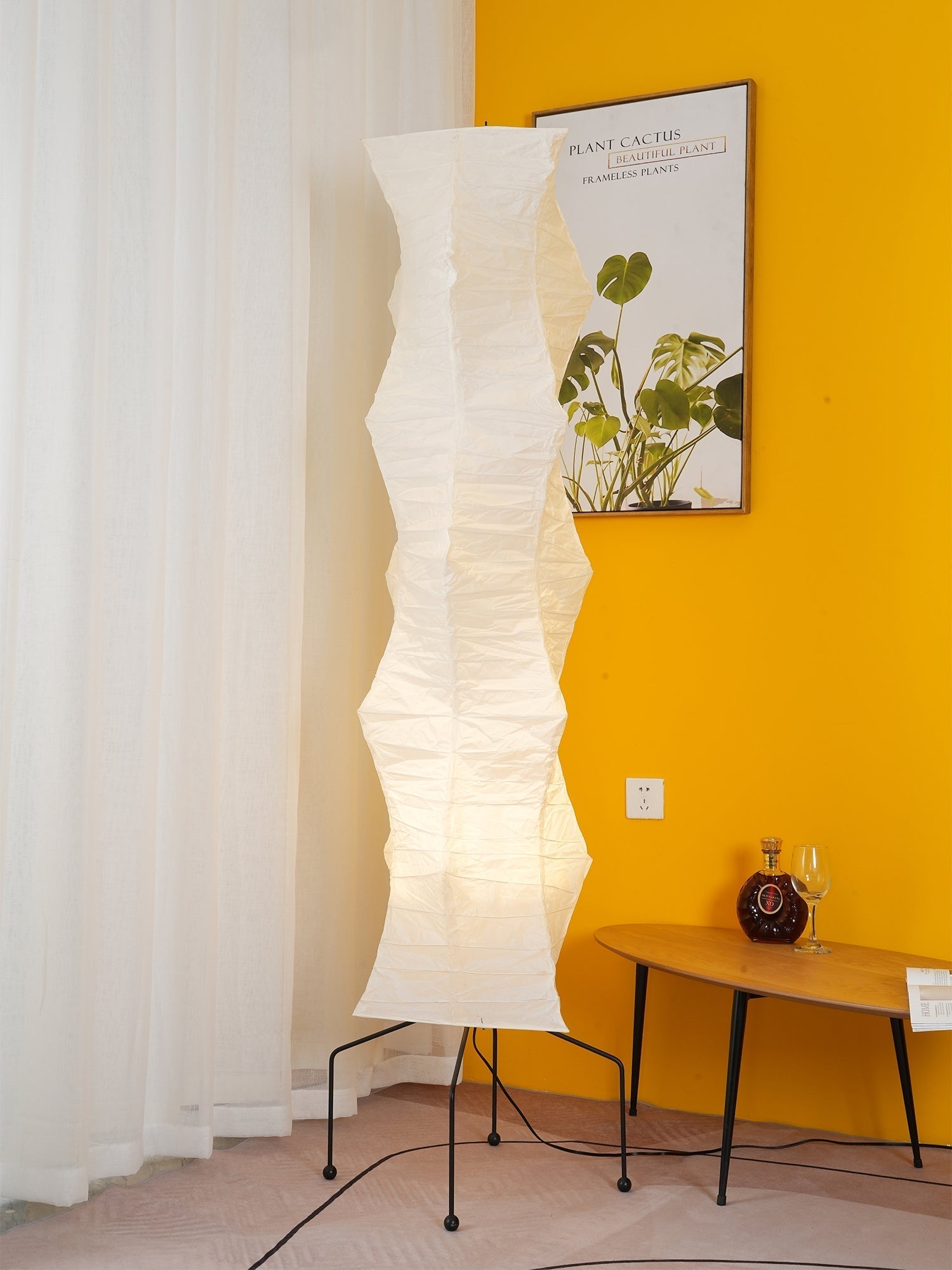 Akari Floor Lamp 47 in Mulberry Paper White Indoor Ambient Lighting Decorative Sculpture | Thomler