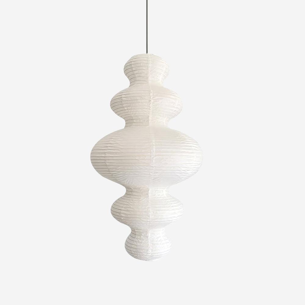 Pendant Light Rice Paper 18.5 in White Dining Room Hanging Ceiling Lamp Adjustable Cord Minimalist Japanese Style | Thomler
