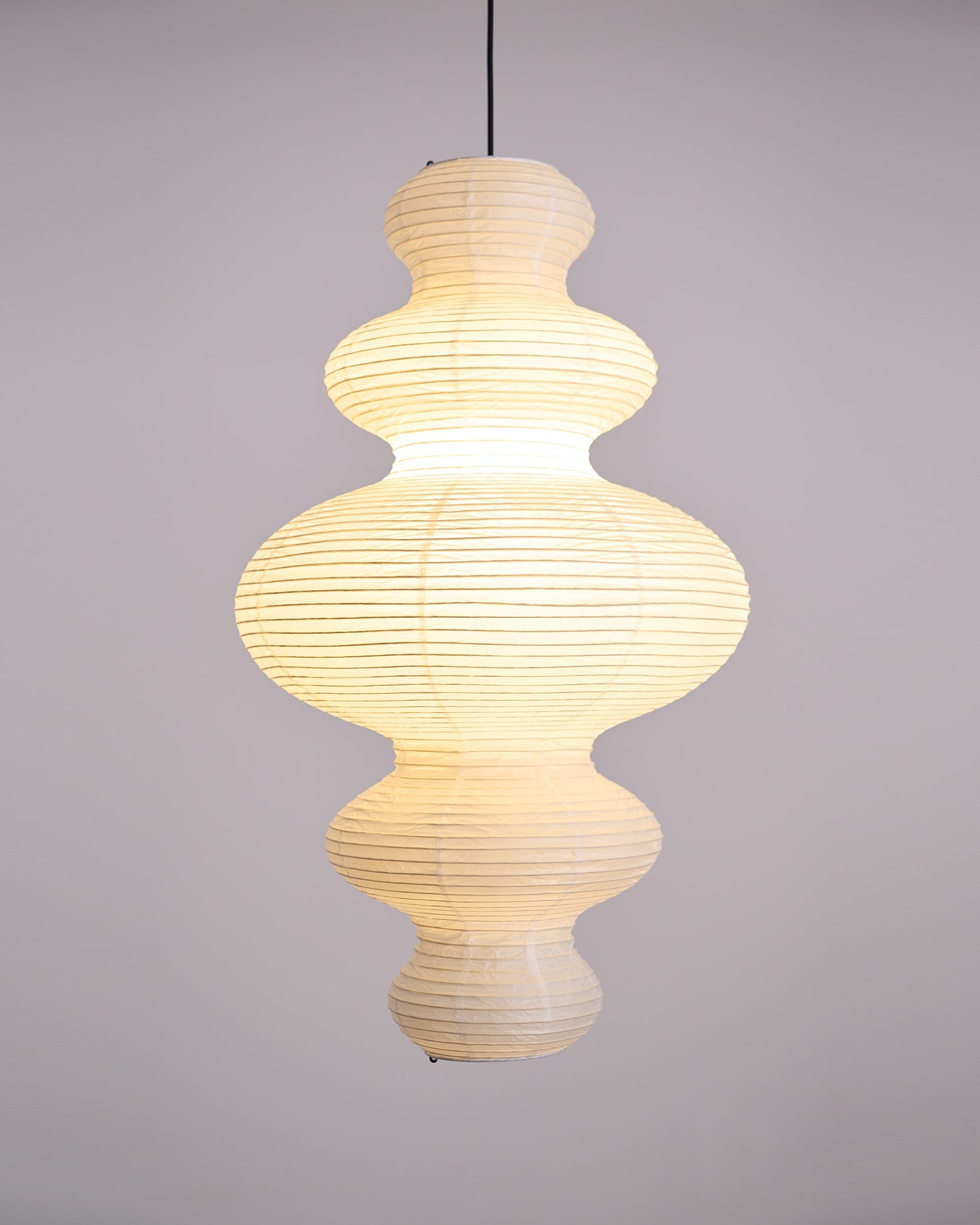 Pendant Light Rice Paper 18.5 in White Dining Room Hanging Ceiling Lamp Adjustable Cord Minimalist Japanese Style | Thomler