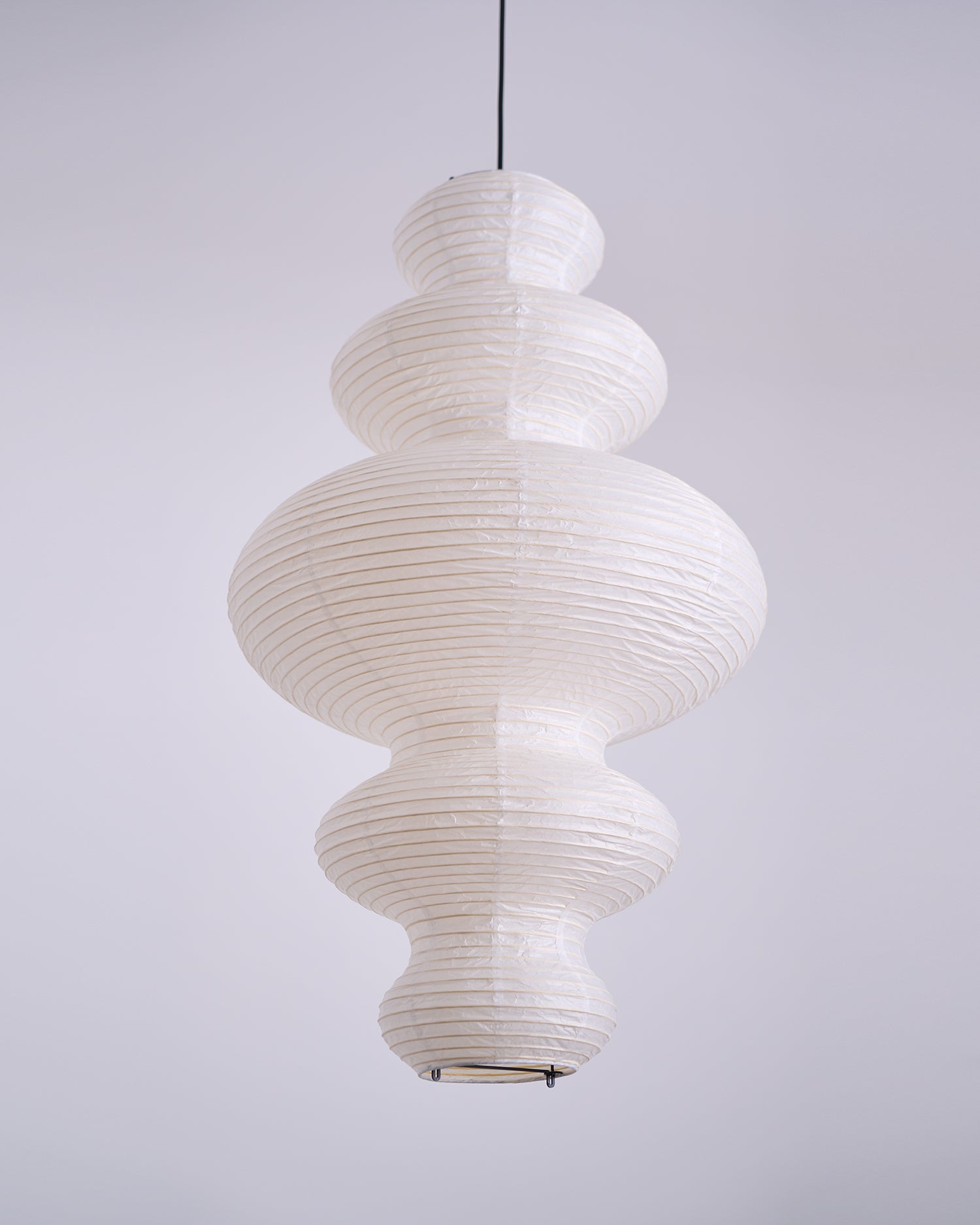 Pendant Light Rice Paper 18.5 in White Dining Room Hanging Ceiling Lamp Adjustable Cord Minimalist Japanese Style | Thomler