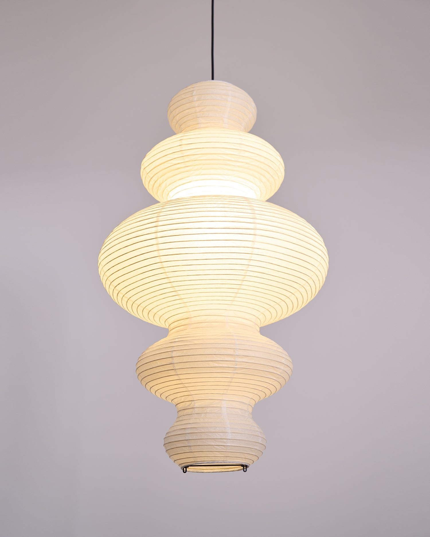 Pendant Light Rice Paper 18.5 in White Dining Room Hanging Ceiling Lamp Adjustable Cord Minimalist Japanese Style | Thomler
