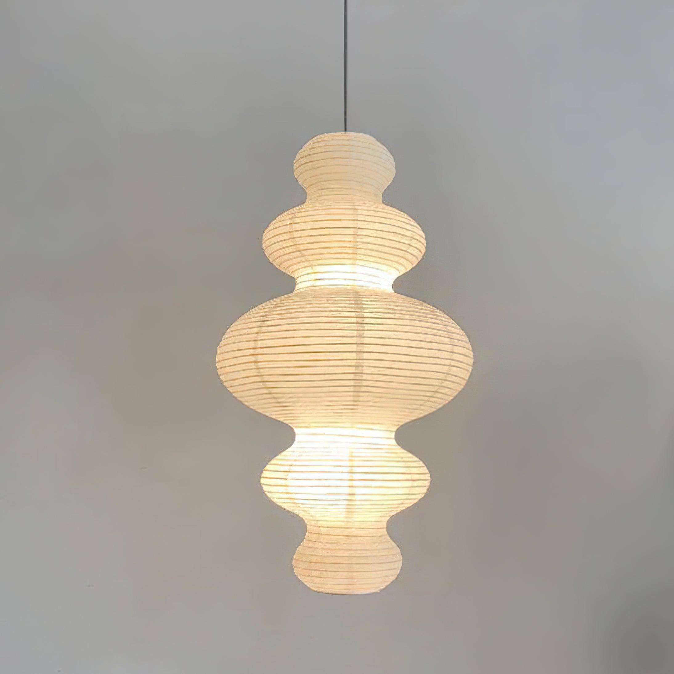 Pendant Light Rice Paper 18.5 in White Dining Room Hanging Ceiling Lamp Adjustable Cord Minimalist Japanese Style | Thomler